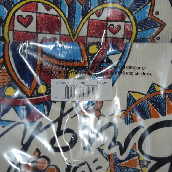 Brighton NWT Limited Edition Believe In Love Heart Canvas Tote Bag Retail $150 - Picture 11 of 11